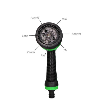 Retractable Coil Water Hose With 7 Mode Water gun