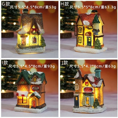 Small Resin Christmas House Decoration