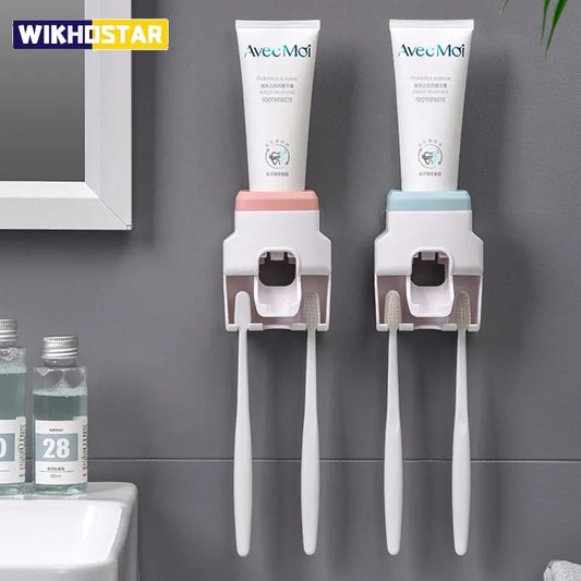 Toothpaste Dispenser And Brush Holder